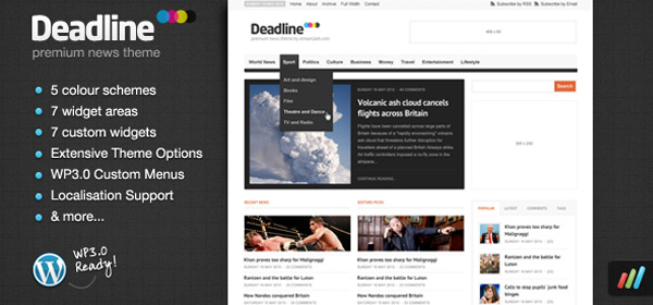  Deadline Newsmagazine WordPress Theme Template