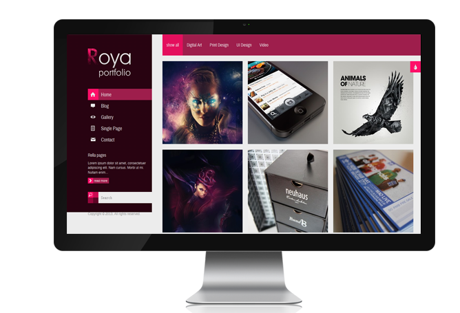  Roya AJAX Exhibition Album Wedding Photography Studio WordPress Theme