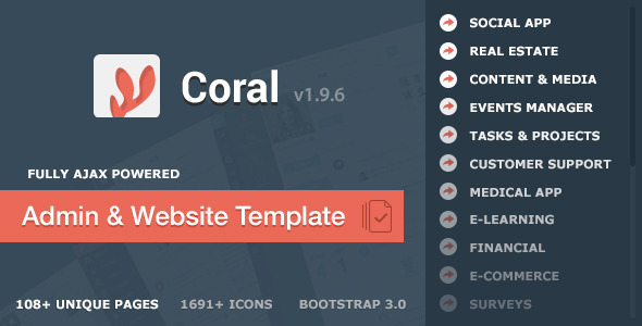 自适应 CORAL APP启动套件 HTML5静态网站模板主题