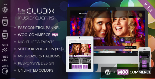 Clubix v2.3.0 - 酒吧音乐俱乐部WordPress主题