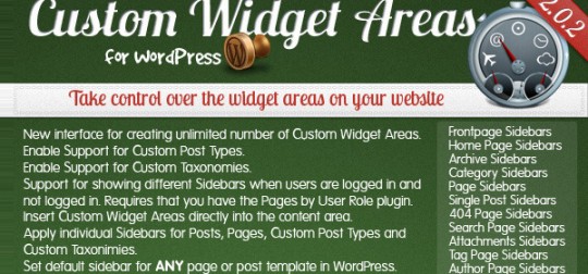 Custom Widget Areas - 自定义小工具区域商业WordPress插件