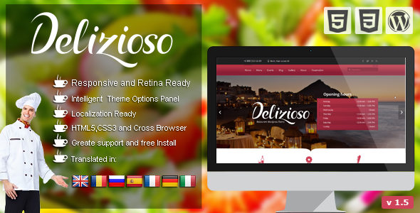 Delizioso 餐饮美食网站模板WordPress主题