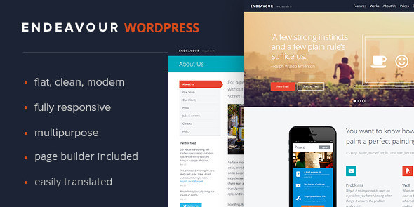 Endeavour 响应式企业/App/多用途 WordPress主题