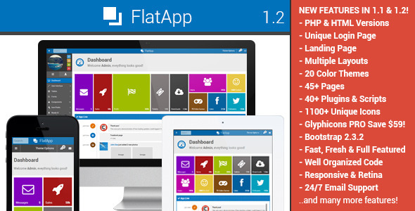 自适应 FlatApp 扁平App后台面板 XHTML/CSS静态网站模板