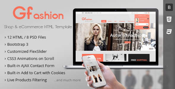 GFashion 购物商城 XHTML/CSS静态网站模板主题