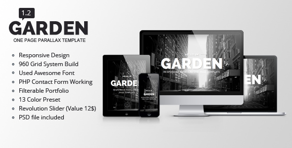 Garden 视觉差单页 XHTML/CSS静态网站模板HTML5主题