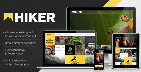 Hiker - 创意全屏摄影展示网站WordPress汉化主题