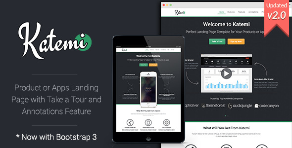 Katemi 产品或APP着陆 HTML5模版自适应主题