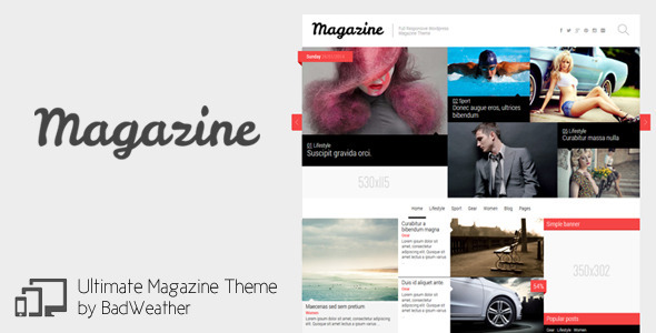  Fashionable and simple Magazine WordPress theme