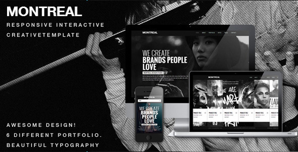 Montreal 创意 HTML5/CSS静态网站模板主题