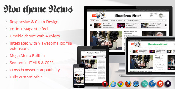Noo News 新闻杂志 Joomla模板主题