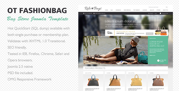 OT Fashionbag 时尚购物商城 Joomla 2.5模板主题