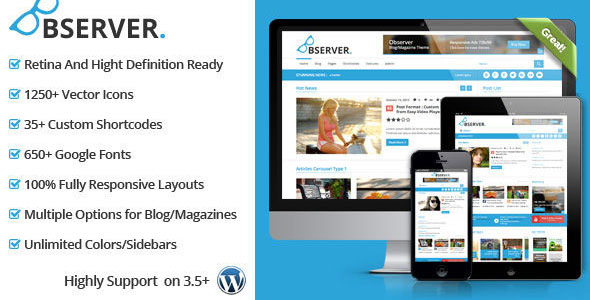 Observer 新闻杂志 WordPress主题