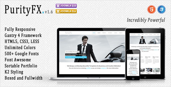 PurityFX - 多用途企业网站Joomla模板主题