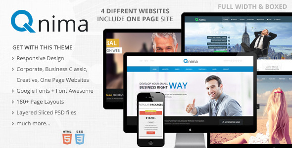 自适应 Qnima 多用途 HTML5模板