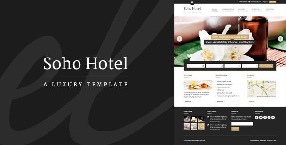 Soho Hotel - 酒店宾馆客房预订WordPress模板-云模板
