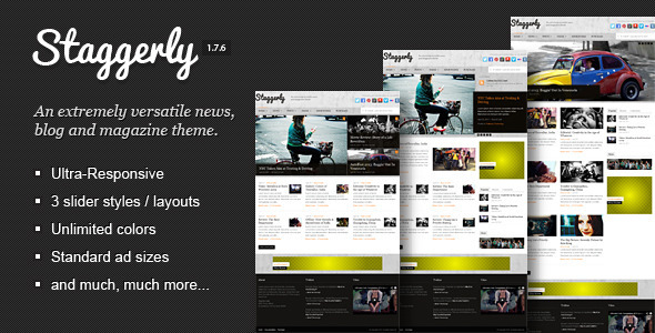 Staggerly 新闻杂志博客 wordpress主题模板