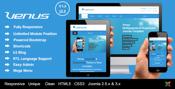 创客科技 Venus 多用途 Joomla模板