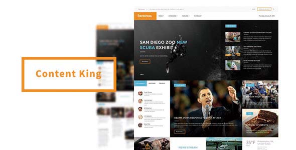 Content King 新闻杂志博客 Joomla模板主题