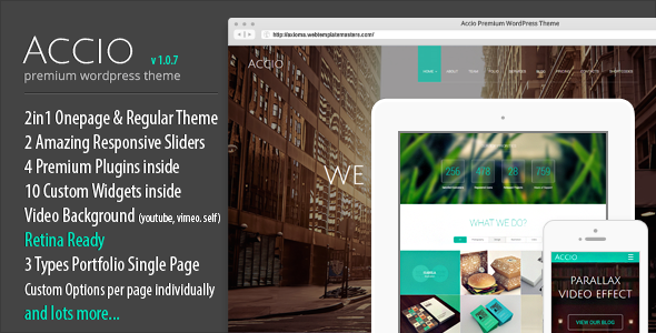 Accio - One Page Parallax Responsive Theme