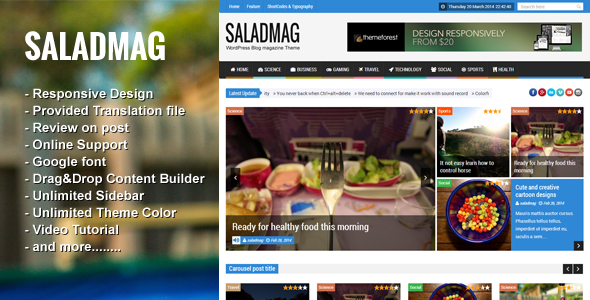 SaladMag 自适应杂志 WordPress主题 [ 更新至v1.7 ]