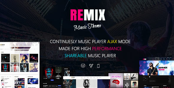 Remix - 音乐乐团网站模板WordPress主题