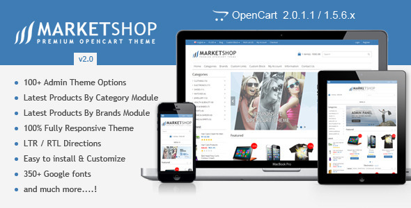  MarketShop multi-purpose advanced e-commerce website Opencart theme