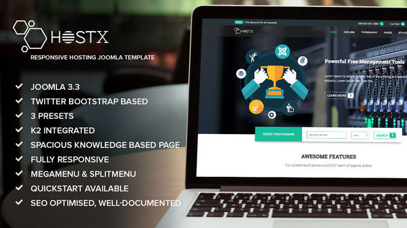 HostX - 域名主机 JOOMLA模板