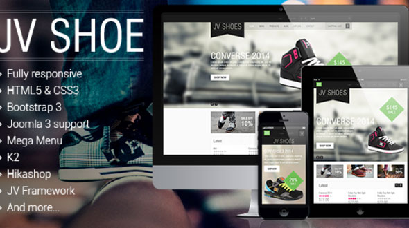 JV Shoes 多用途 JOOMLA模板