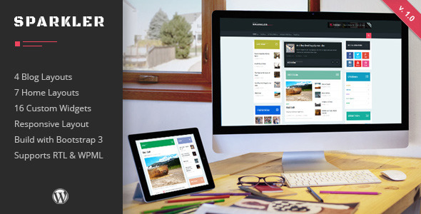 Sparkle - 响应式杂志 WordPress主题