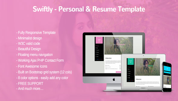 Swiftly 个人简历 HTML5模板