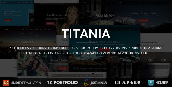 Titania 自适应多用途 Joomla模板