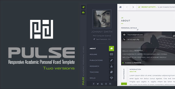 PULSE 个人简历/电子名片 HTML模板