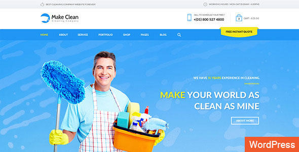 Make Clean 清洁保洁公司 WordPress主题 v1.0.3