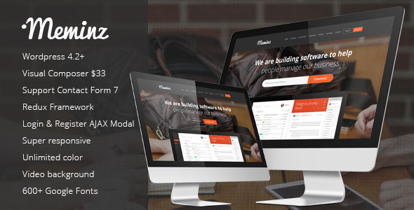 Meminz v3.0 - Download Software Landing Page Theme