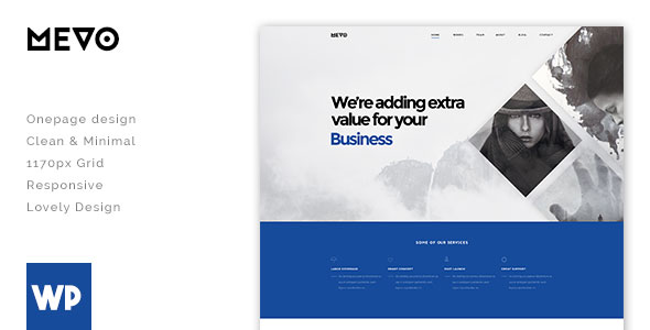 Mevo 创意单页 WordPress主题 v1.0.1