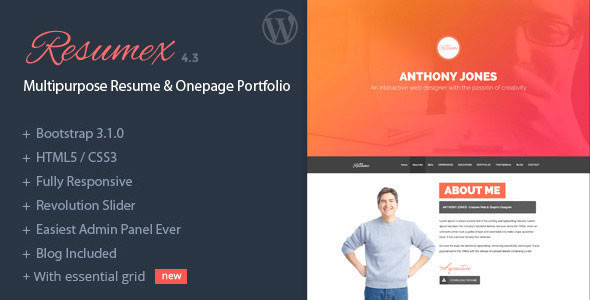 ResumeX 个人简历 WordPress主题 v5.1