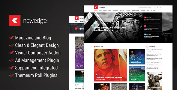 NewEdge 新闻杂志博客 WordPress主题