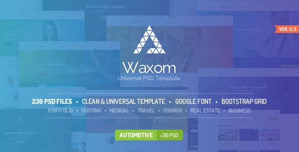 Waxom 洗练通用多用途 PSD网站模板