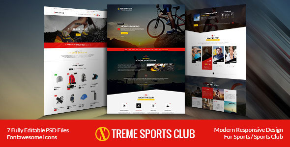 Xtreme Sports club 运动俱乐部 PSD网站模板
