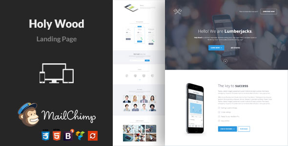  Holy Wood Landing Page WordPress Theme