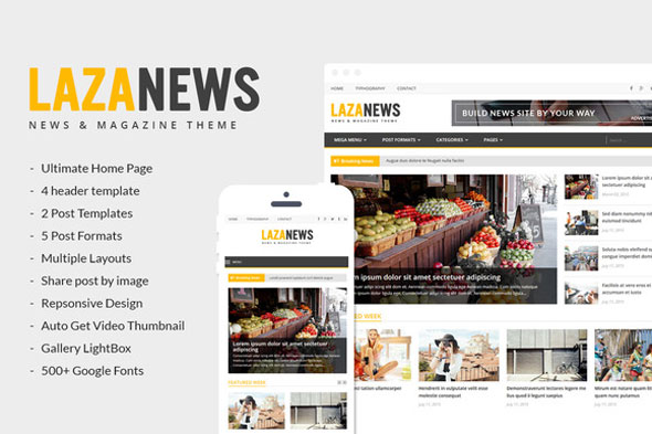 LazaNews 新闻杂志 WordPress主题