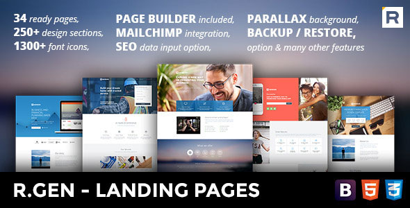 R.Gen 各种着陆页 HTML5模板