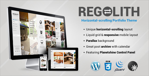 Regolith 创意水平作品展示WordPress主题