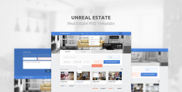 Unreal Estate 地产租售置业 PSD网站模板