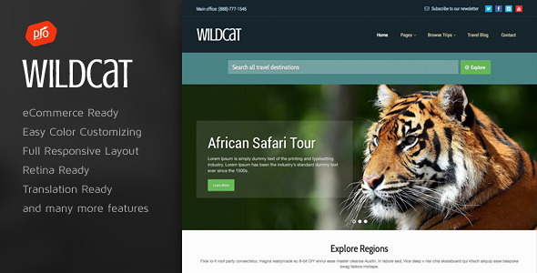 Wildcat 旅游预订 WordPress主题 v1.2