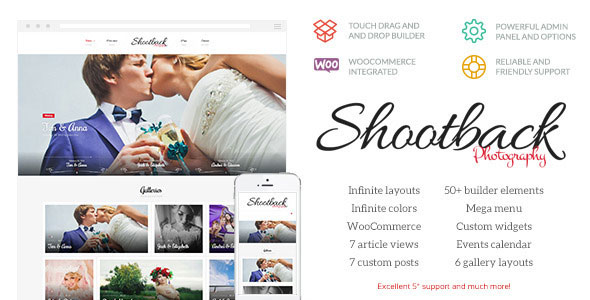 hootback - 婚纱摄影作品展示网站WordPress主题