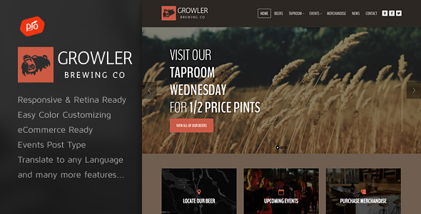Growler 啤酒 WordPress主题 v2.1