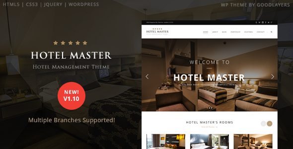 Hotel Master - 旅游景点酒店预订网站WordPress主题