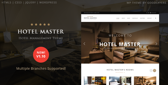  Hotel Master - WordPress Theme of Tourist Attractions Hotel Reservation Website